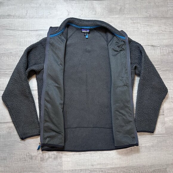 Patagonia Worn Wear Men's Retro Pile Solid Shearling Full Zip Jacket XL Gray - Picture 8 of 9